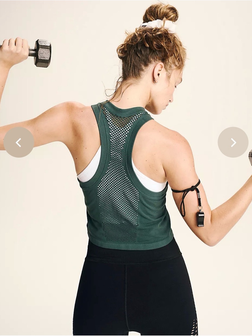 Free People Teal Mesh-Detail Cropped Tank - Picture 8 of 10
